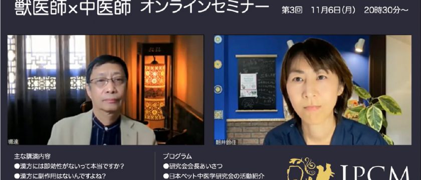 飼い主様向け　オンライン中医学セミナーを開催しました