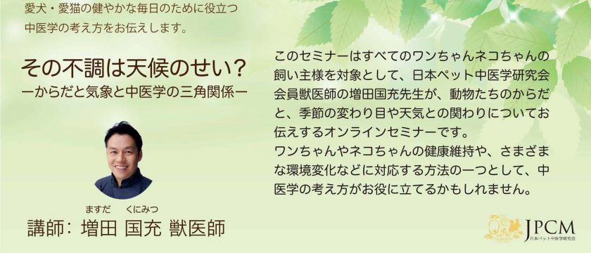 飼い主様向け　オンライン中医学セミナーを開催しました